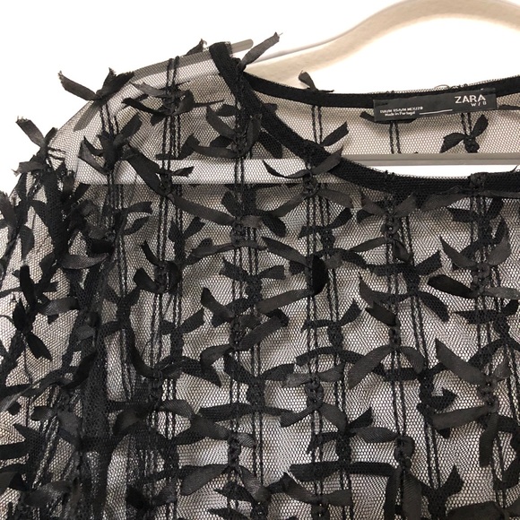 Zara mini bow tie detailed top (M) NWOT - Picture 2 of 3